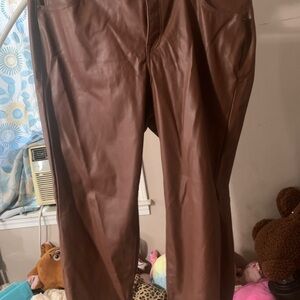Cognac Leather Pants